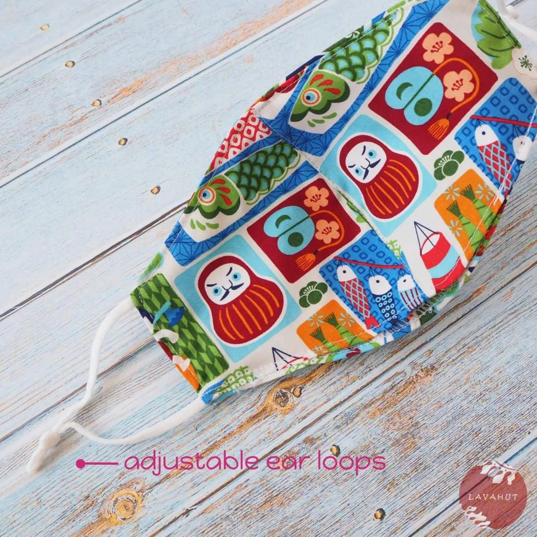 Adjustable + Filter Pocket • Blue Children's Day – Authentic Hawaiian Face Mask by Lavahut