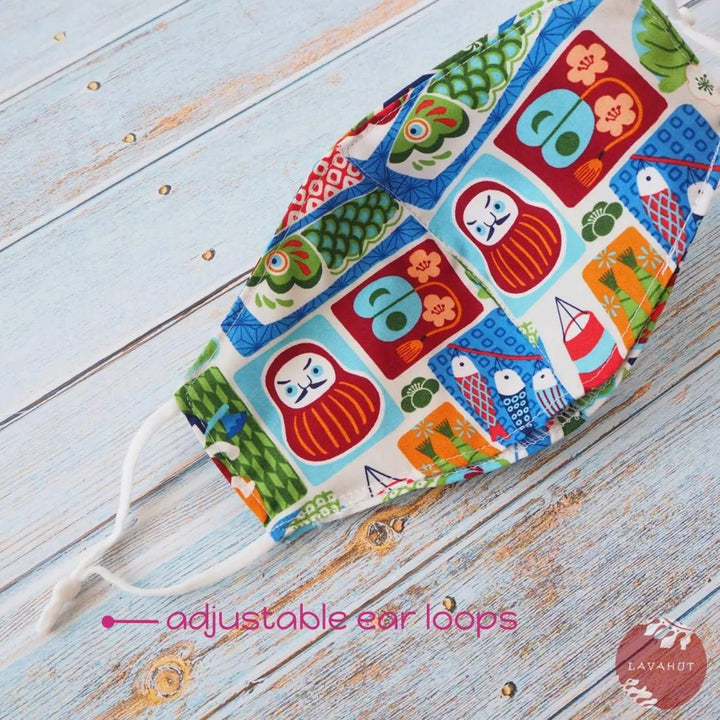 Adjustable + Filter Pocket • Blue Children's Day – Authentic Hawaiian Face Mask by Lavahut