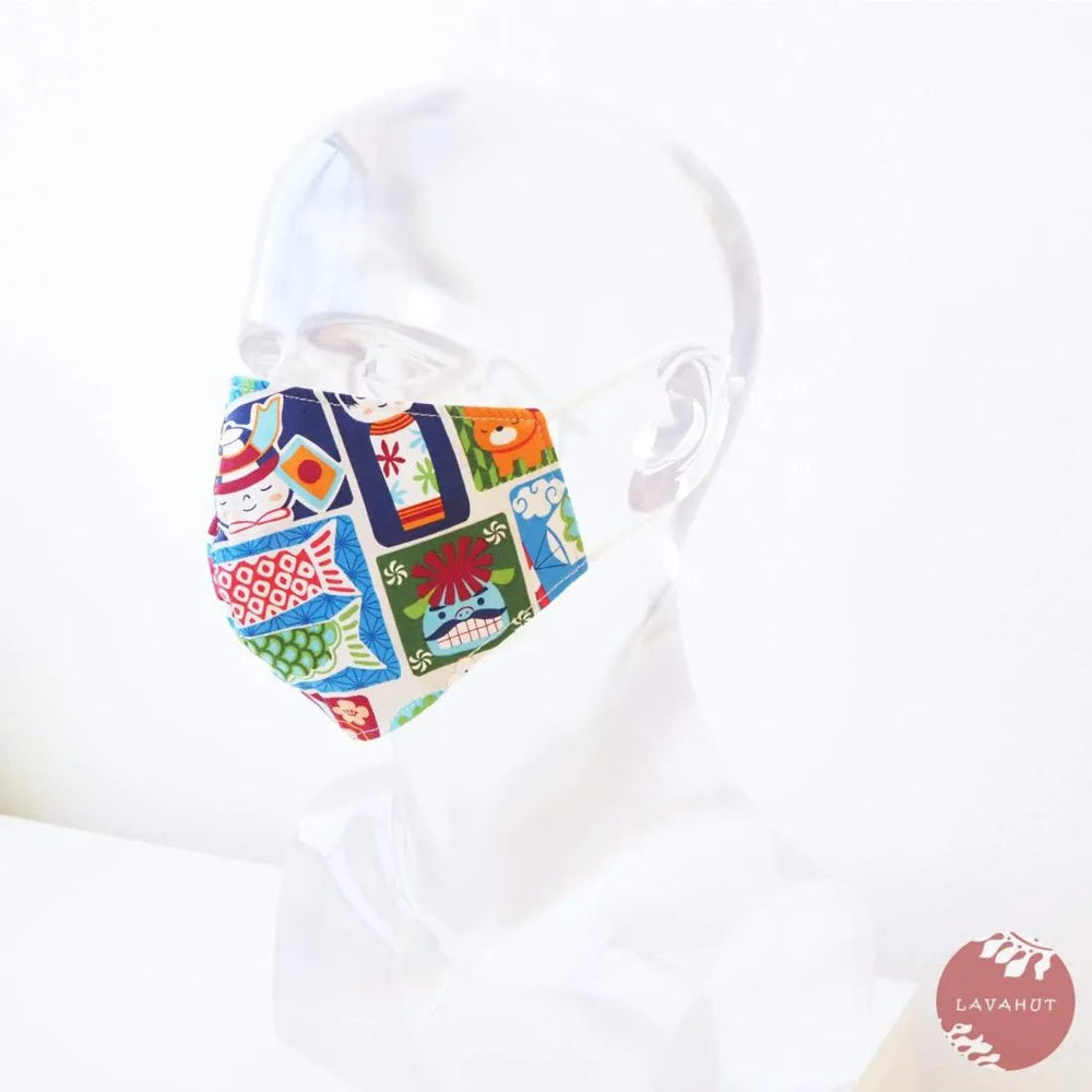 Adjustable + Filter Pocket • Blue Children's Day – Authentic Hawaiian Face Mask by Lavahut