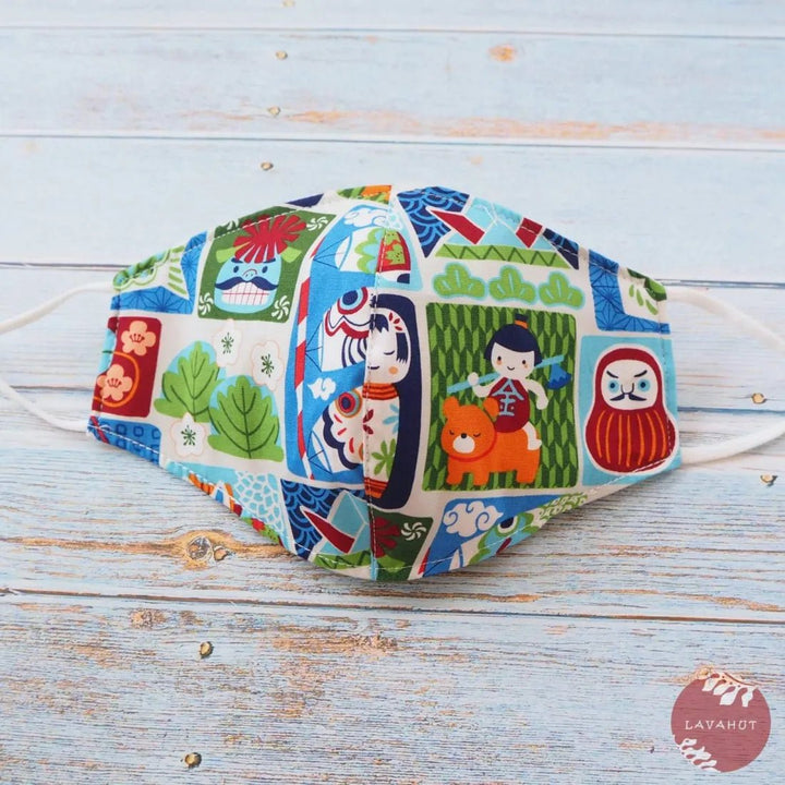 Adjustable + Filter Pocket • Blue Children's Day – Authentic Hawaiian Face Mask by Lavahut