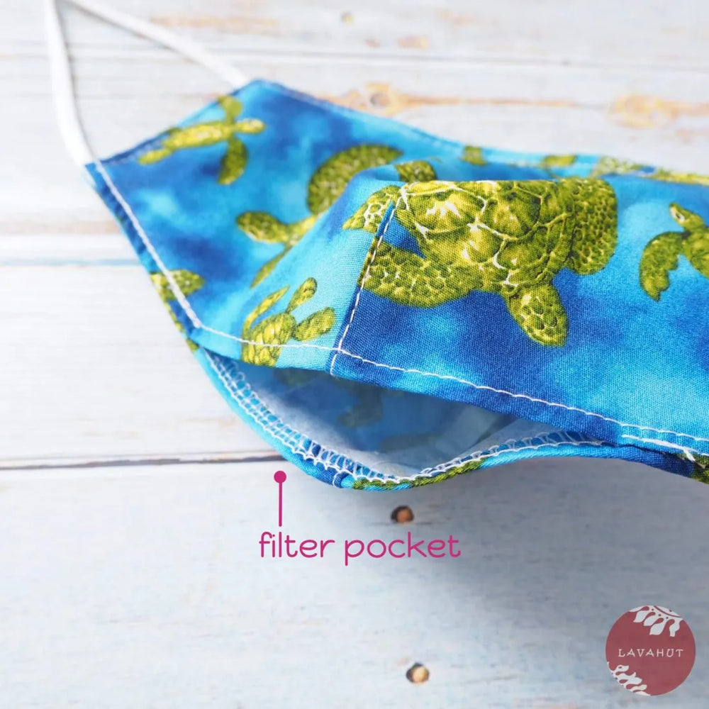 Adjustable + Filter Pocket ?? Blue Honu - Made in Hawaii