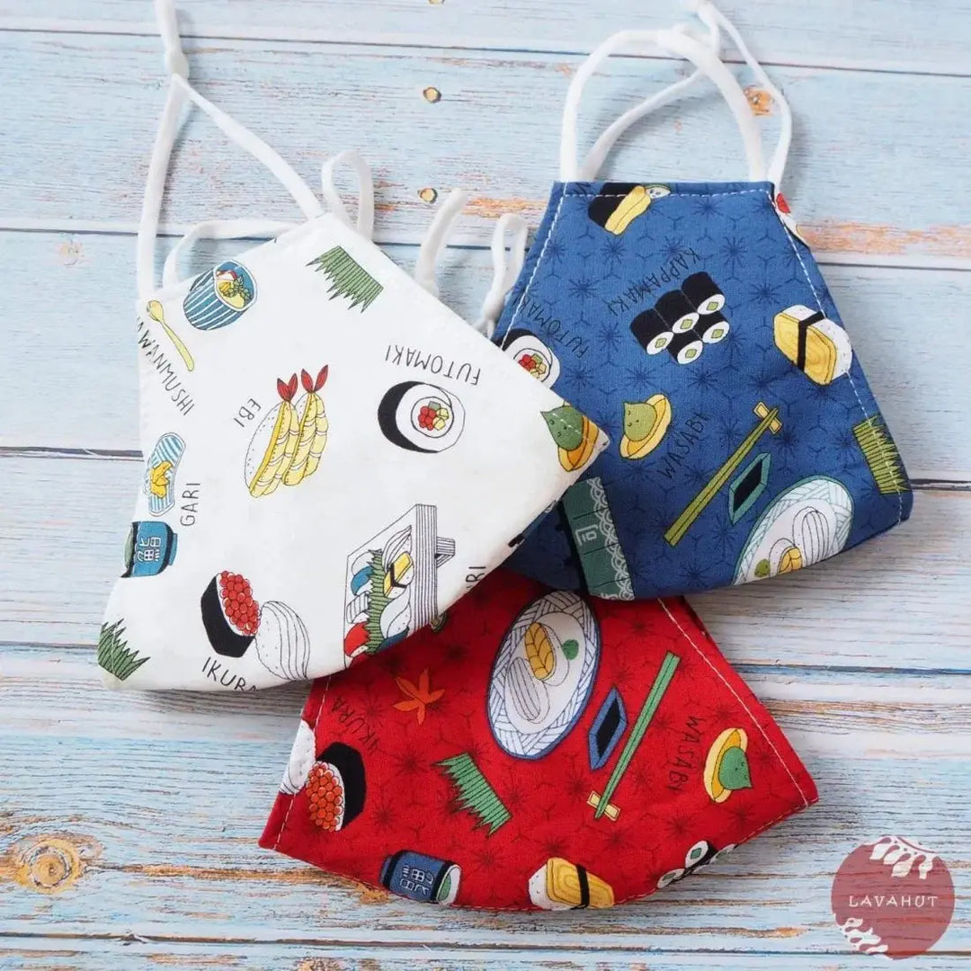Adjustable + Filter Pocket • Blue ?I Love Sushi’ - Made in Hawaii