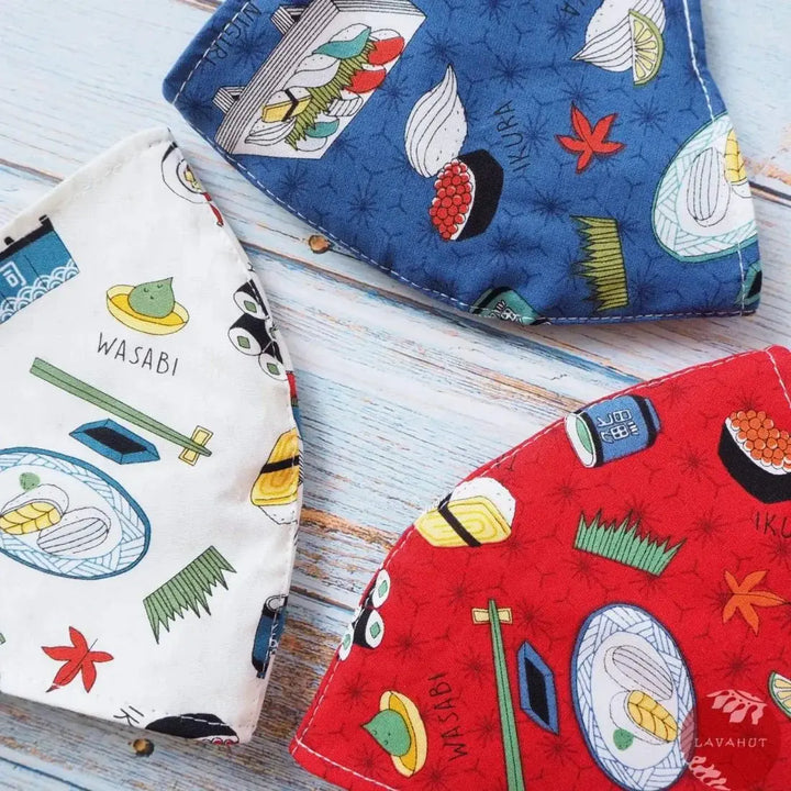 Adjustable + Filter Pocket • Blue ?I Love Sushi’ - Made in Hawaii