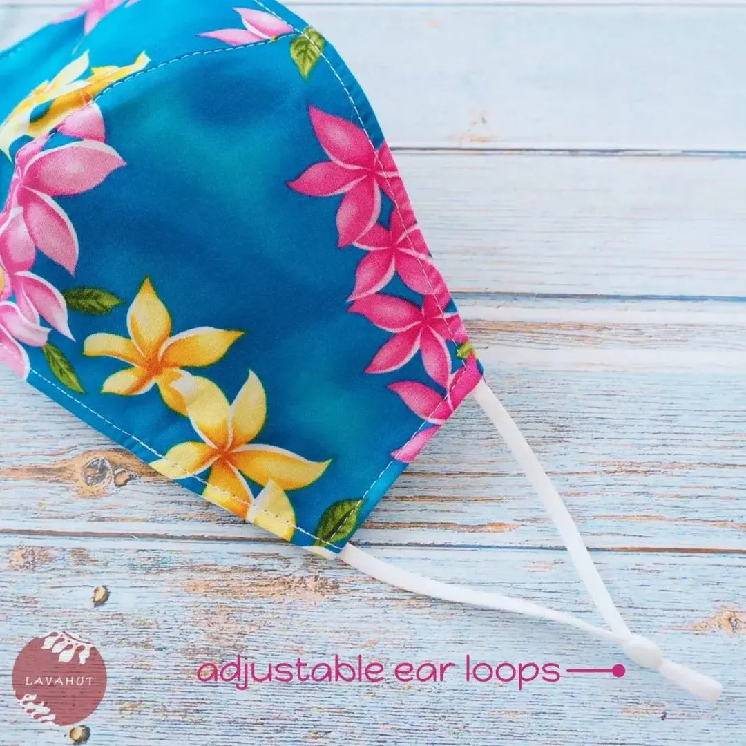 Adjustable + Filter Pocket • Blue Lei of Aloha - Made in Hawaii