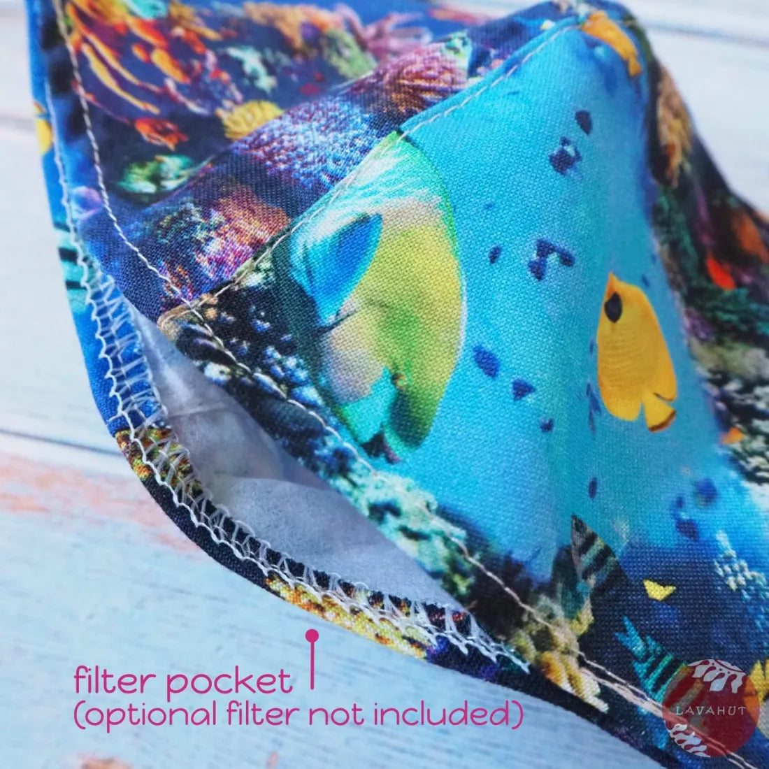 Adjustable + Filter Pocket • Blue Rainbow Reef - Made In Hawaii