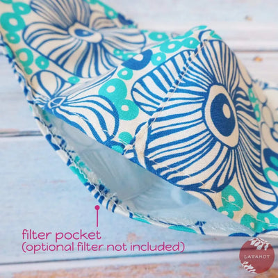 Adjustable + Filter Pocket • Blue Sea Anemone - Made In Hawaii