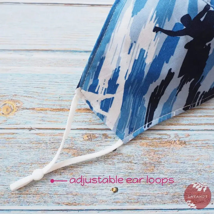 Adjustable + Filter Pocket • Blue Surf Rider - Made in Hawaii