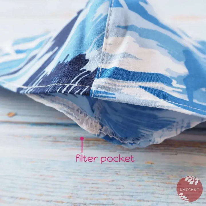 Adjustable + Filter Pocket • Blue Surf Rider - Made in Hawaii