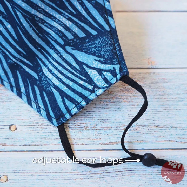 Adjustable + Filter Pocket ?? Blue Whale Sea Wave - Made in Hawaii