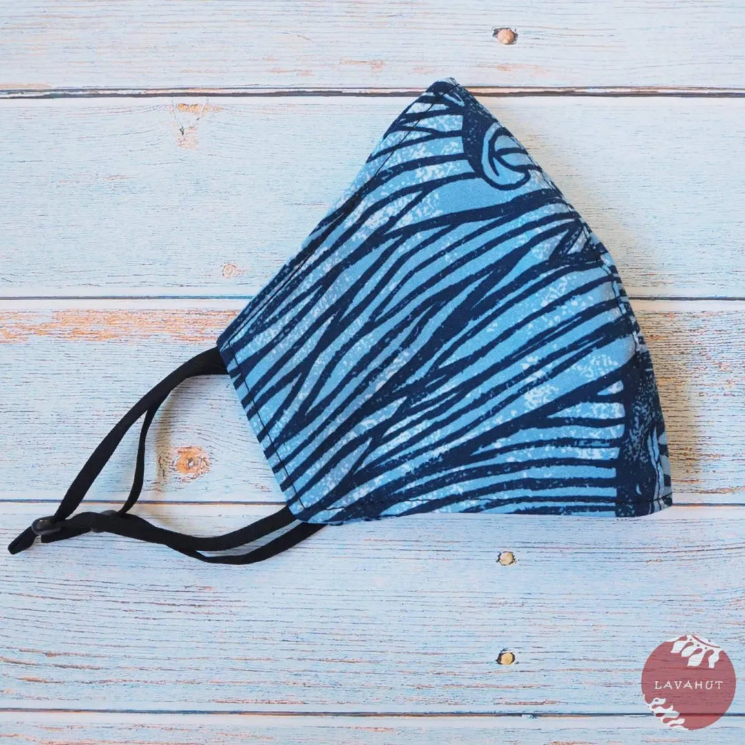 Adjustable + Filter Pocket • Blue Whale Sea Wave - Made in Hawaii