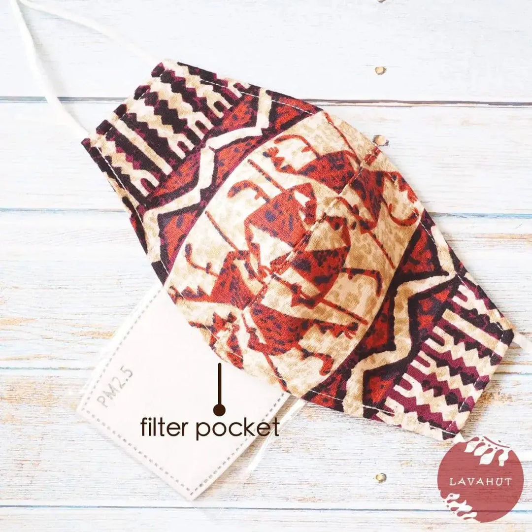 Adjustable + Filter Pocket • Brown Ancient Times - Made in Hawaii