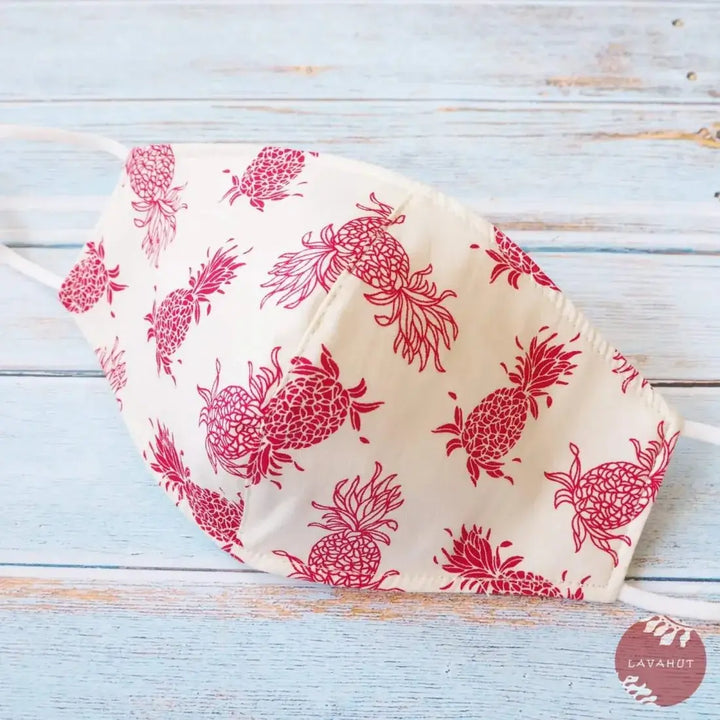 Adjustable + Filter Pocket • Cream Pineapple Swirl - Made in Hawaii