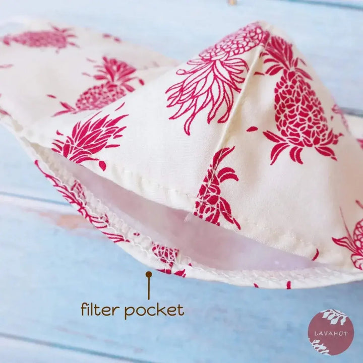 Adjustable + Filter Pocket • Cream Pineapple Swirl - Made in Hawaii