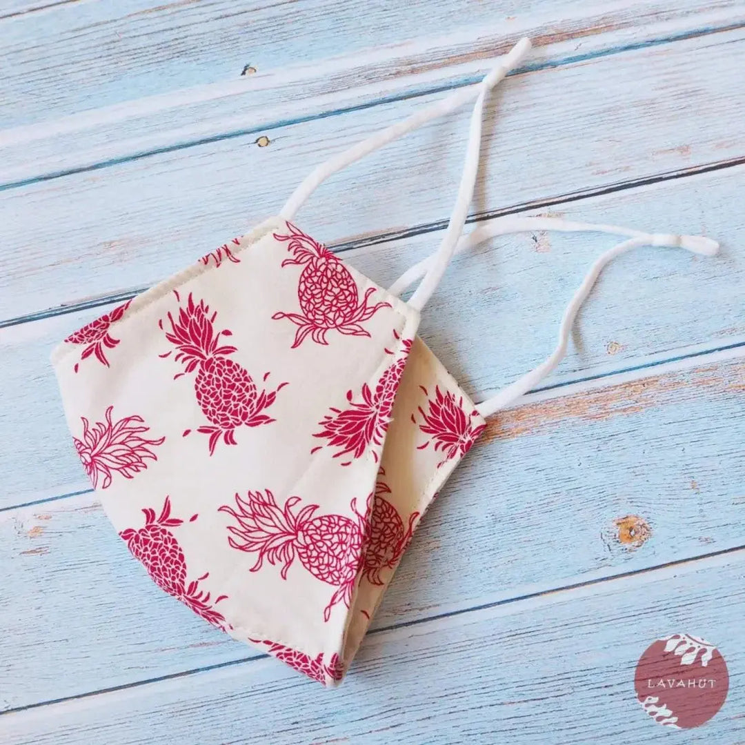 Adjustable + Filter Pocket • Cream Pineapple Swirl - Made in Hawaii