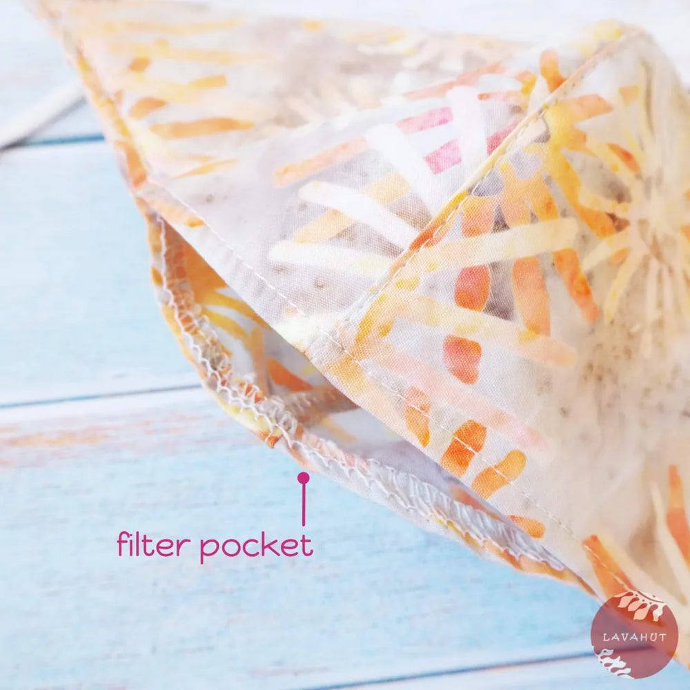 Adjustable + Filter Pocket • Golden Fireworks - Made in Hawaii