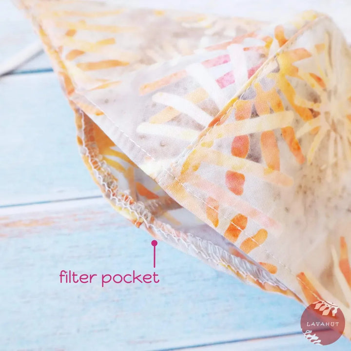 Adjustable + Filter Pocket • Golden Fireworks - Made in Hawaii