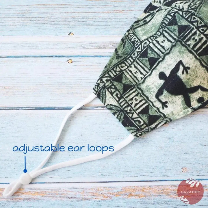 Adjustable + Filter Pocket • Green Kapa - Made in Hawaii
