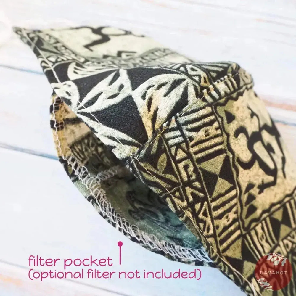 Adjustable + Filter Pocket • Green Kapa - Made in Hawaii