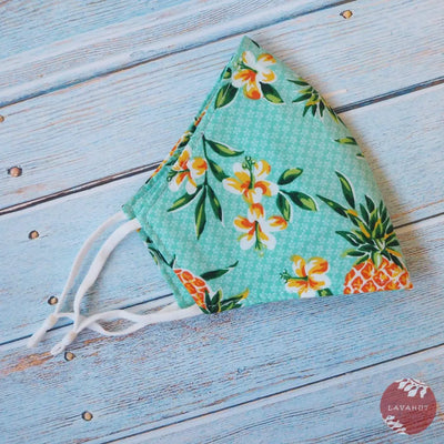 Adjustable + Filter Pocket • Green Pineapple Fun - Made In Hawaii