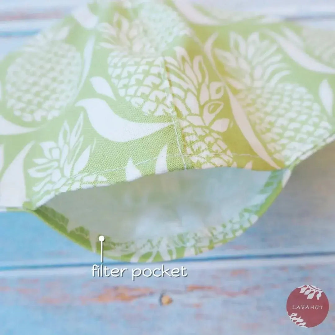 Adjustable + Filter Pocket • Green Royal Pineapple - Made in Hawaii