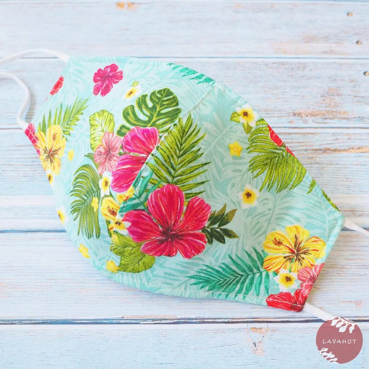 Adjustable + Filter Pocket ?? Green Tropics - Made in Hawaii