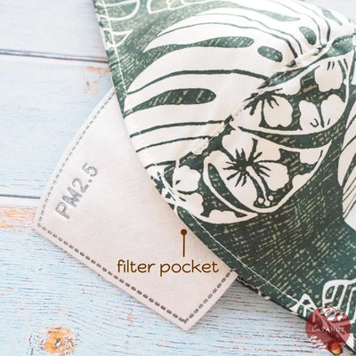 Adjustable + Filter Pocket • Green Waimea - Made In Hawaii