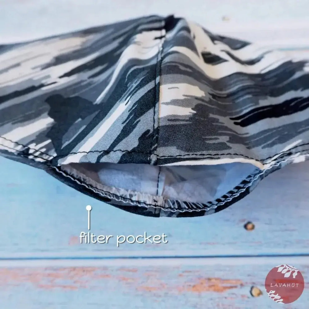 Adjustable + Filter Pocket • Grey Surf Ride - Made in Hawaii