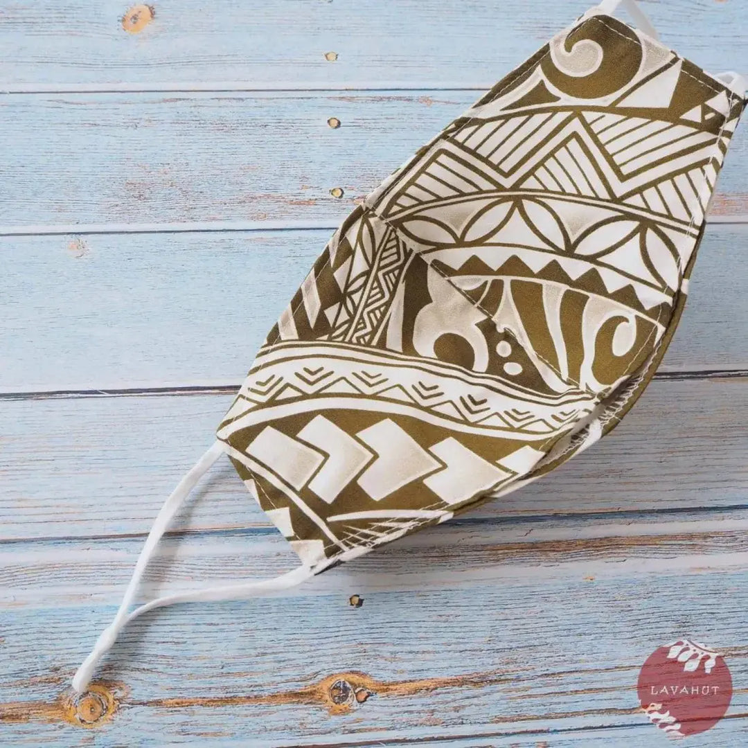 Adjustable + Filter Pocket • Khaki Tribal Tattoo - Made in Hawaii