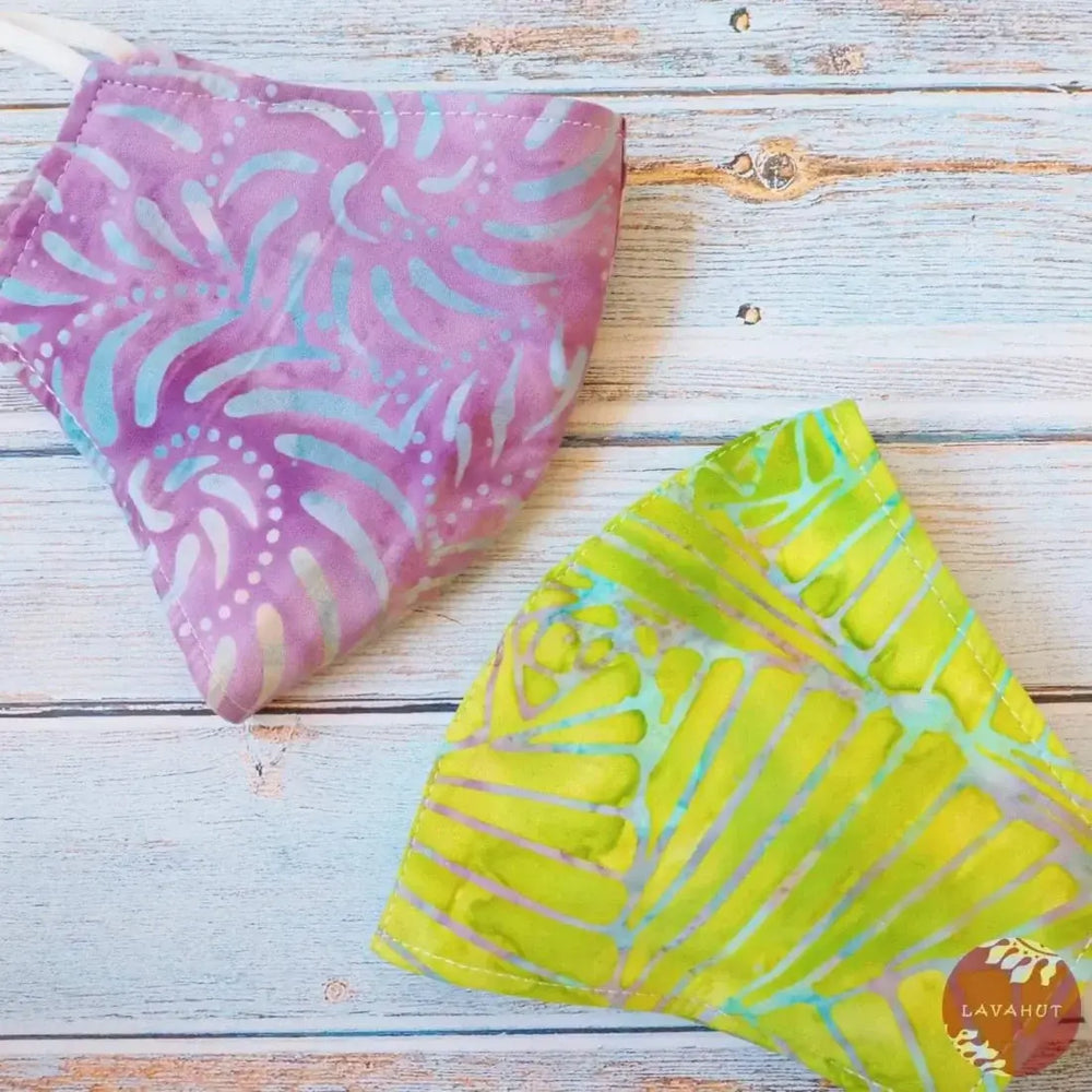 Adjustable + Filter Pocket • Lime Green Banana Leaves - Made in Hawaii