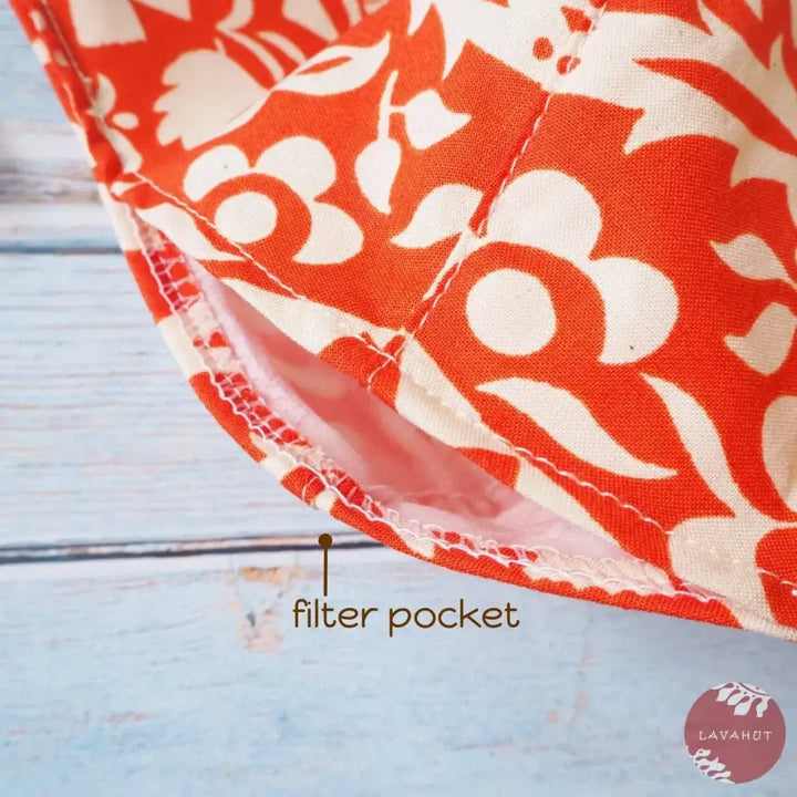 Adjustable + Filter Pocket • Orange Sunrise - Made in Hawaii