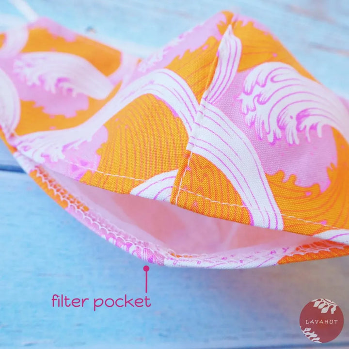 Adjustable + Filter Pocket ?? Pink Pipeline - Made in Hawaii