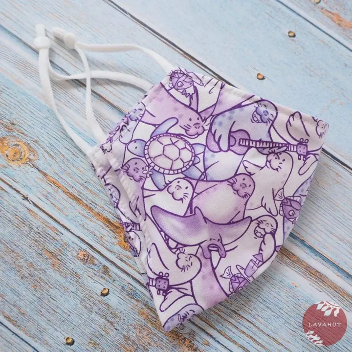 Adjustable + Filter Pocket • Purple Seal Party - Made in Hawaii
