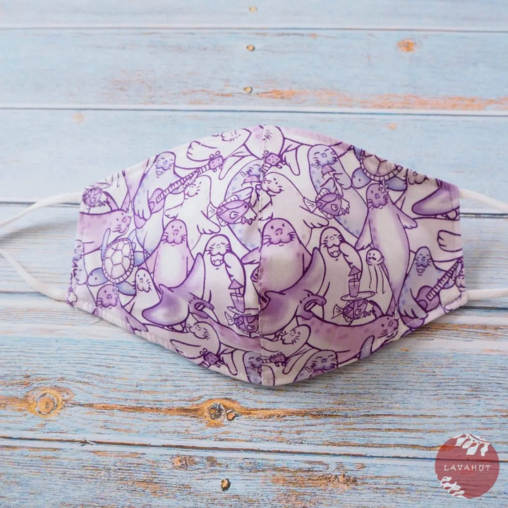 Adjustable + Filter Pocket ?? Purple Seal Party - Made in Hawaii