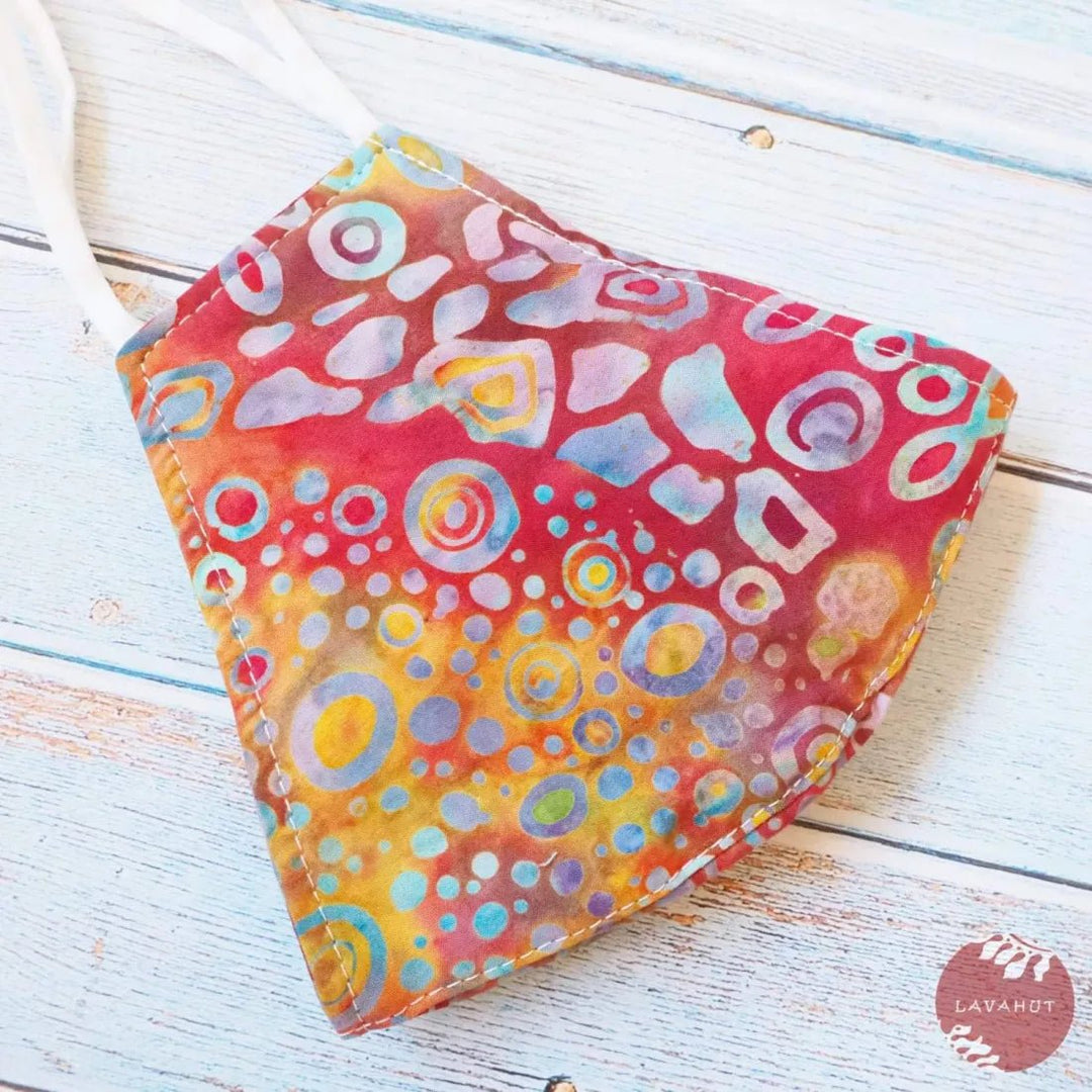 Adjustable + Filter Pocket • Red Carnival Blooms – Authentic Hawaiian Face Mask by Lavahut