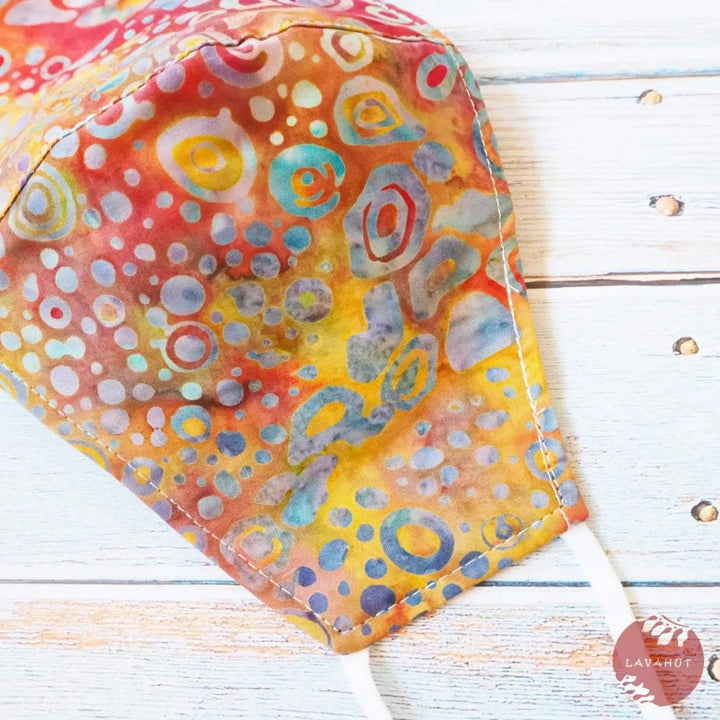 Adjustable + Filter Pocket • Red Carnival Blooms – Authentic Hawaiian Face Mask by Lavahut
