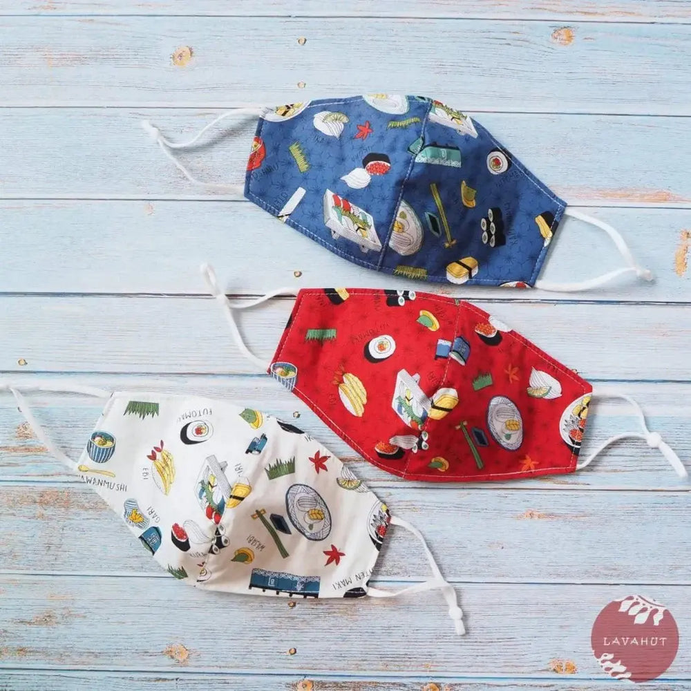 Adjustable + Filter Pocket • Red ?I Love Sushi’ - Made in Hawaii