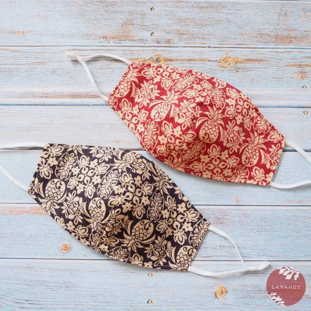 Adjustable + Filter Pocket • Red Pineapple Crown - Made in Hawaii