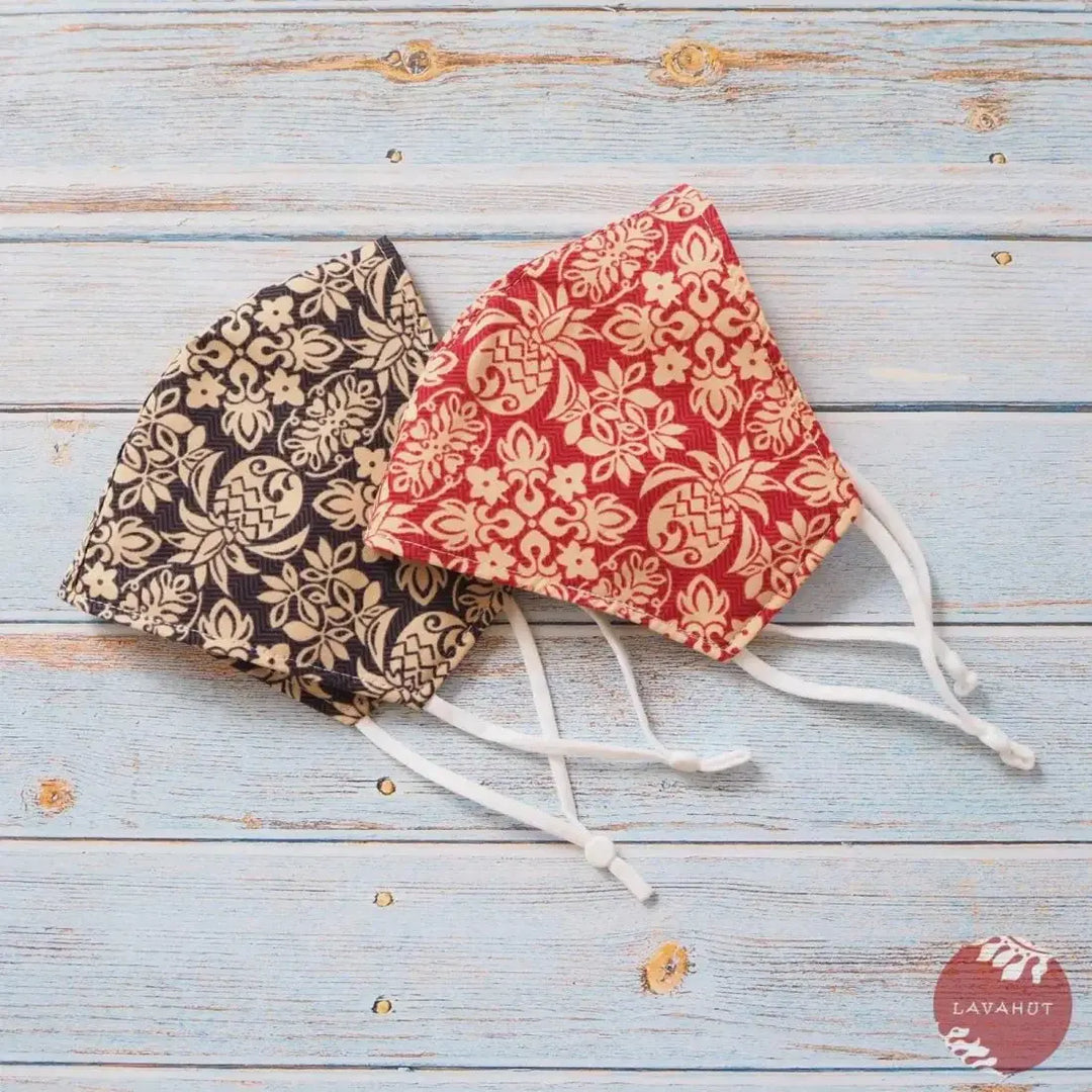 Adjustable + Filter Pocket • Red Pineapple Crown - Made in Hawaii