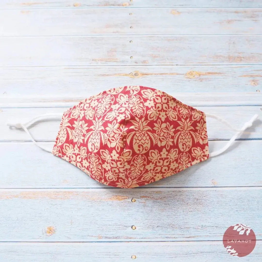 Adjustable + Filter Pocket • Red Pineapple Crown - Made in Hawaii