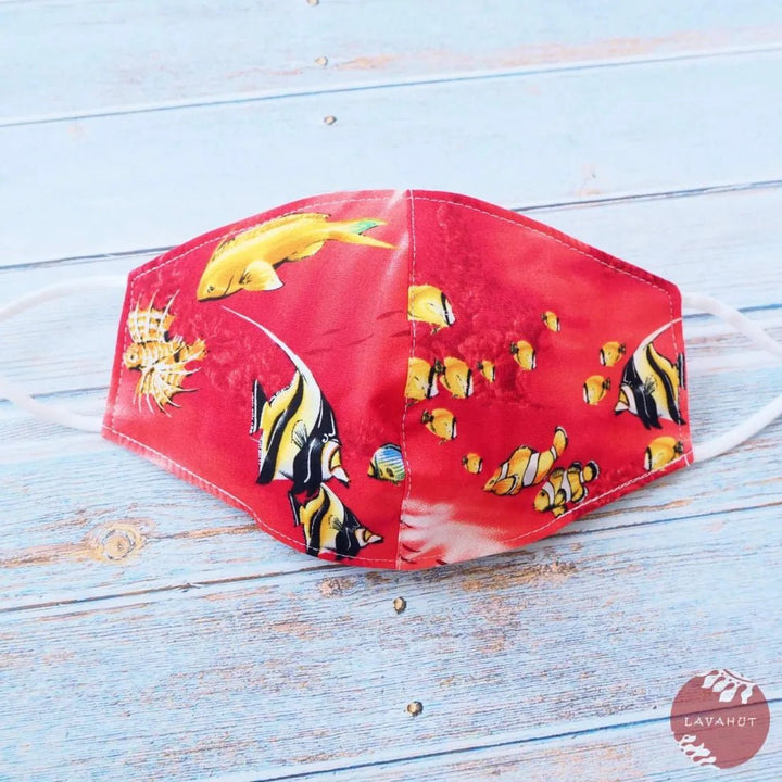 Adjustable + Filter Pocket • Red Sea LIfe – Authentic Hawaiian Face Mask by Lavahut
