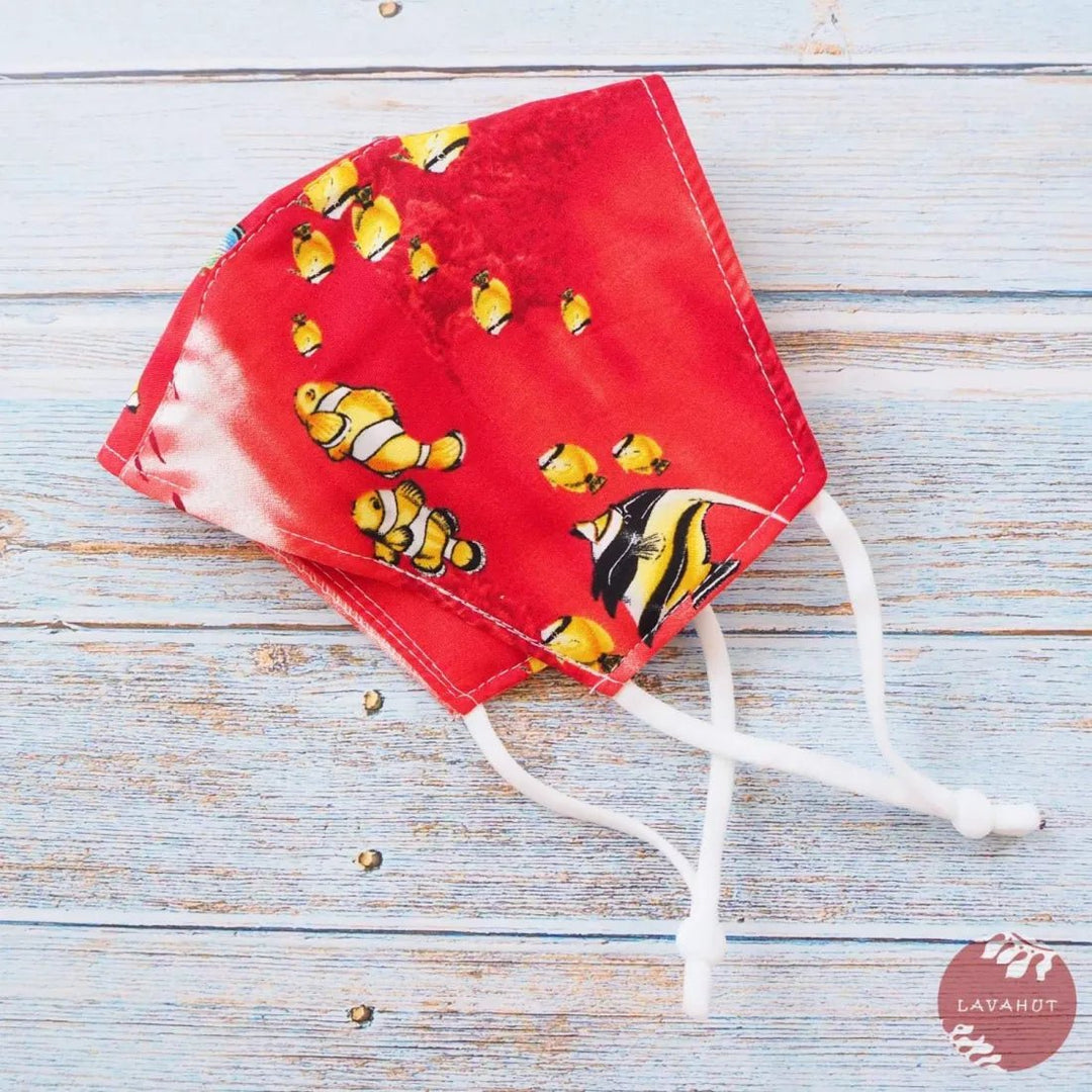 Adjustable + Filter Pocket • Red Sea LIfe – Authentic Hawaiian Face Mask by Lavahut
