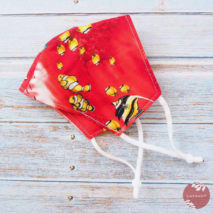 Adjustable + Filter Pocket • Red Sea LIfe – Authentic Hawaiian Face Mask by Lavahut