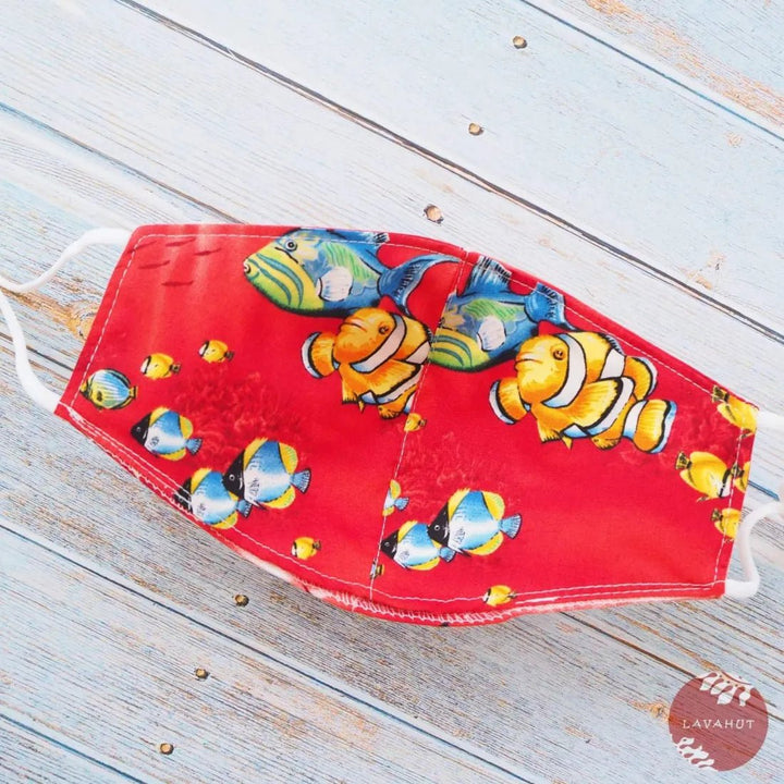 Adjustable + Filter Pocket • Red Sea LIfe – Authentic Hawaiian Face Mask by Lavahut