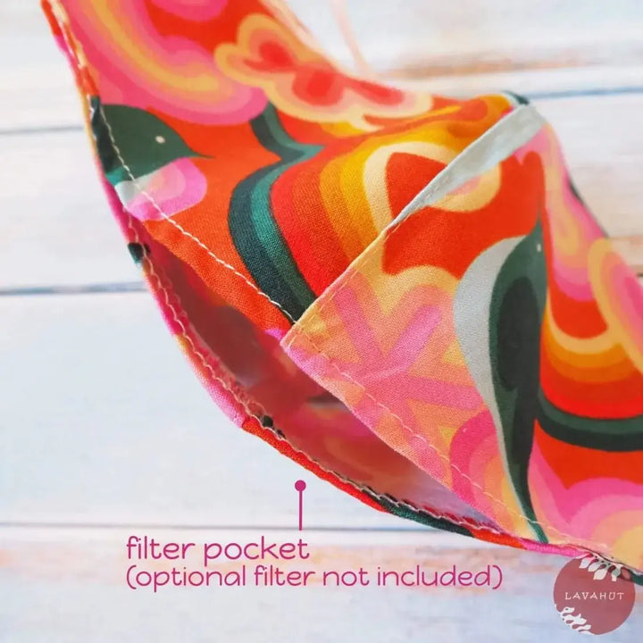 Adjustable + Filter Pocket • Red Sunburst - Made in Hawaii