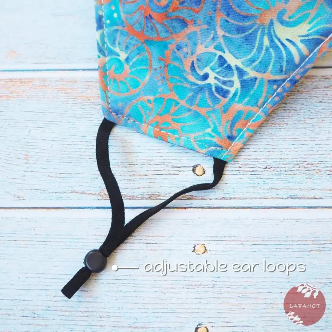 Adjustable + Filter Pocket • Teal Nautilus - Made in Hawaii