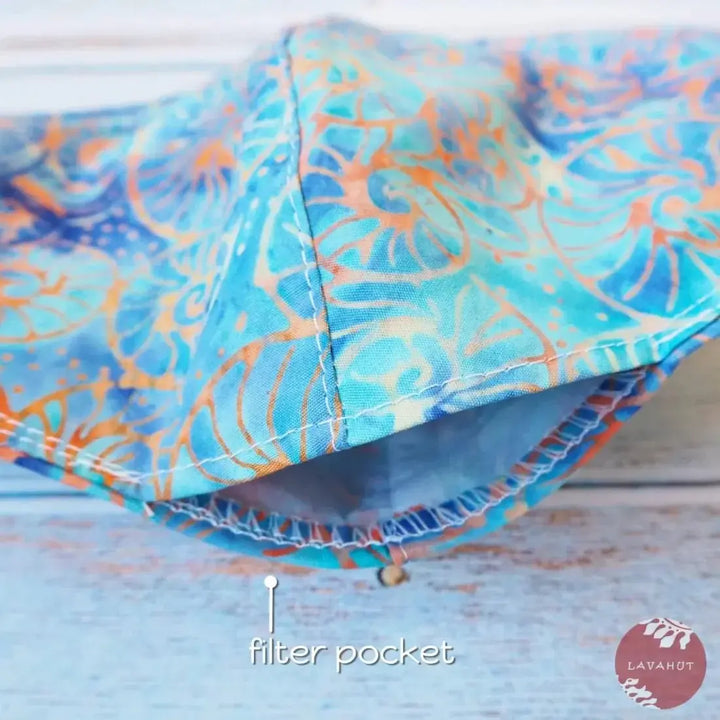 Adjustable + Filter Pocket • Teal Nautilus - Made in Hawaii