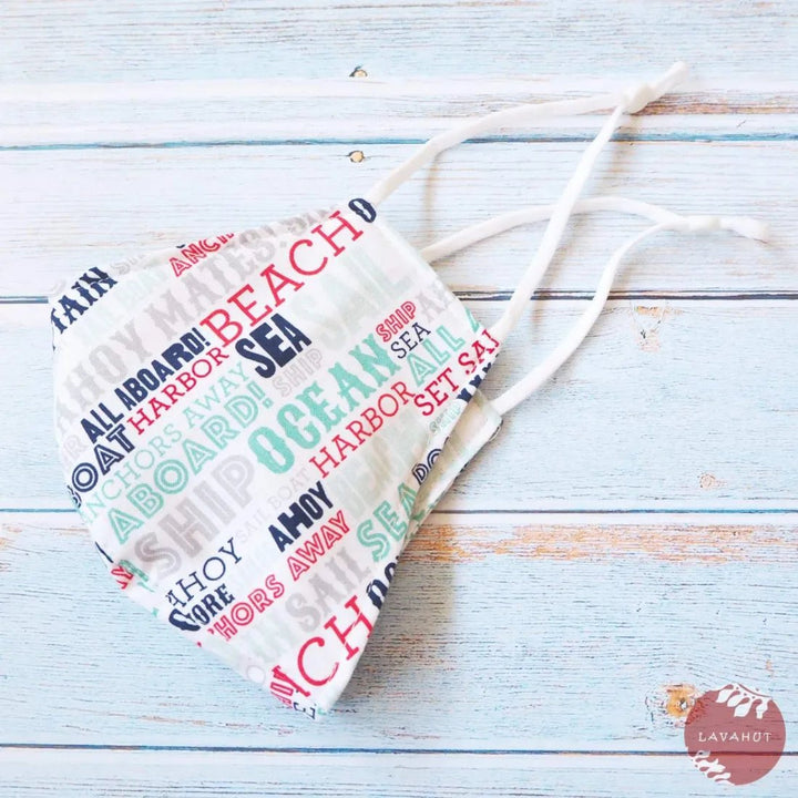 Adjustable + Filter Pocket • White Beach Days – Authentic Hawaiian Face Mask by Lavahut