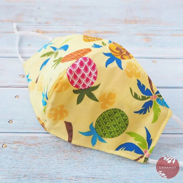 Adjustable + Filter Pocket • Yellow Pineapple Jam - Made in Hawaii