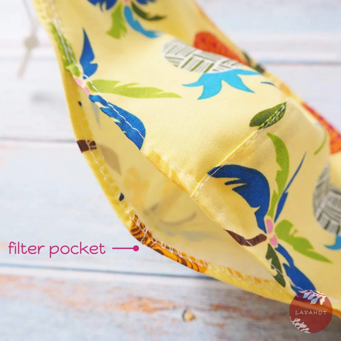 Adjustable + Filter Pocket • Yellow Pineapple Jam - Made In Hawaii