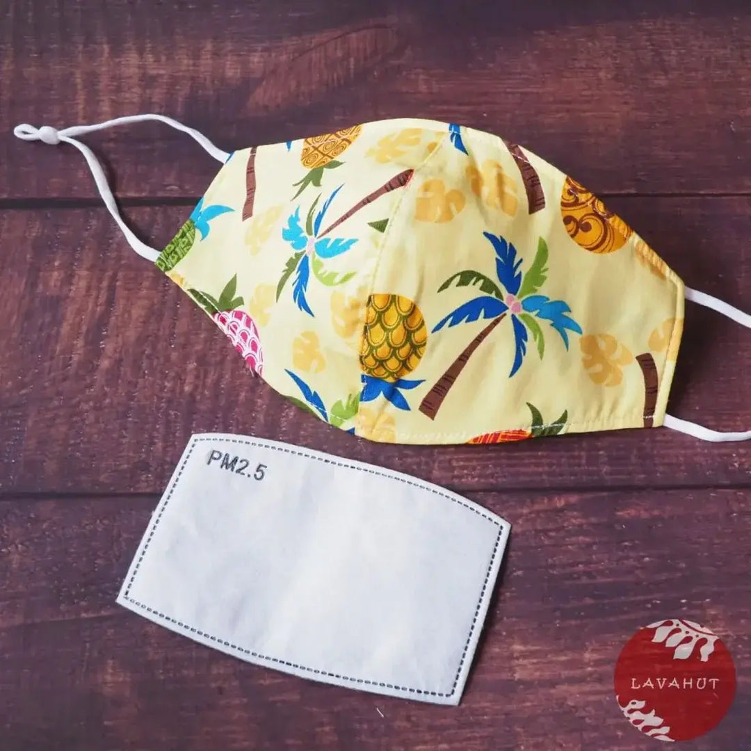 Adjustable + Filter Pocket • Yellow Pineapple Jam - Made in Hawaii